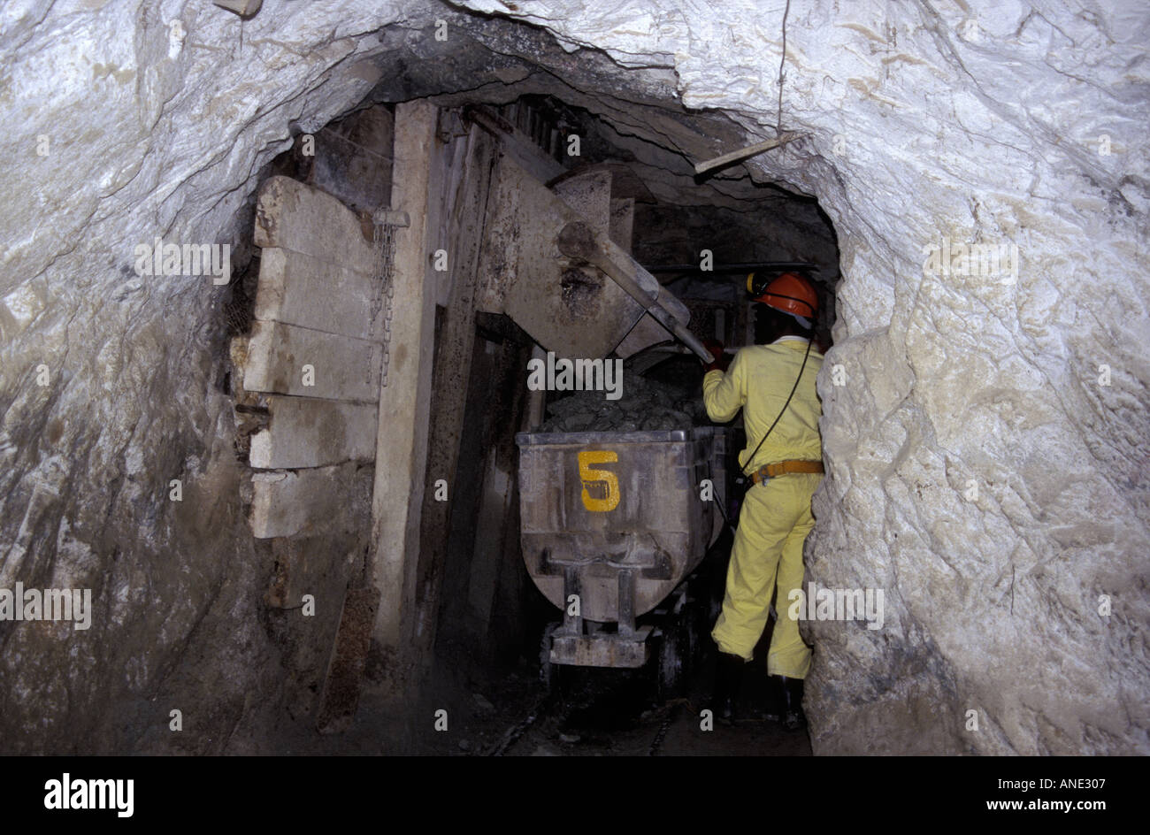 Miner filling a truck in the Patchway Gold Mine Kwekwe Zimbabwe Africa