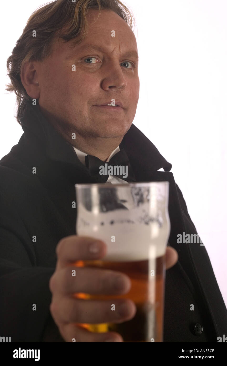 Man with Pint of Lager Stock Photo - Alamy