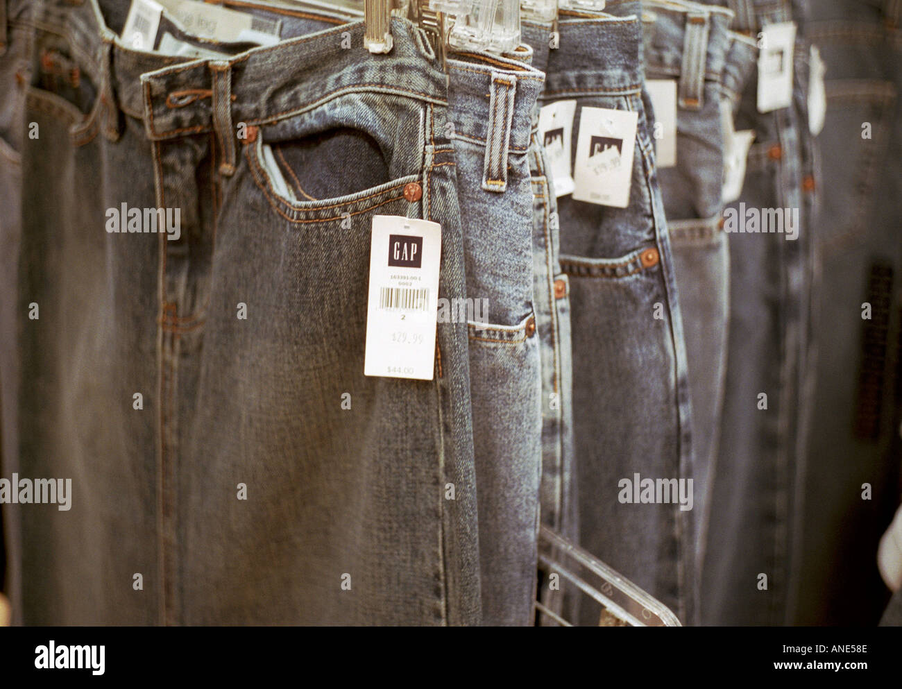Jeans on sale at The Gap Stock Photo - Alamy