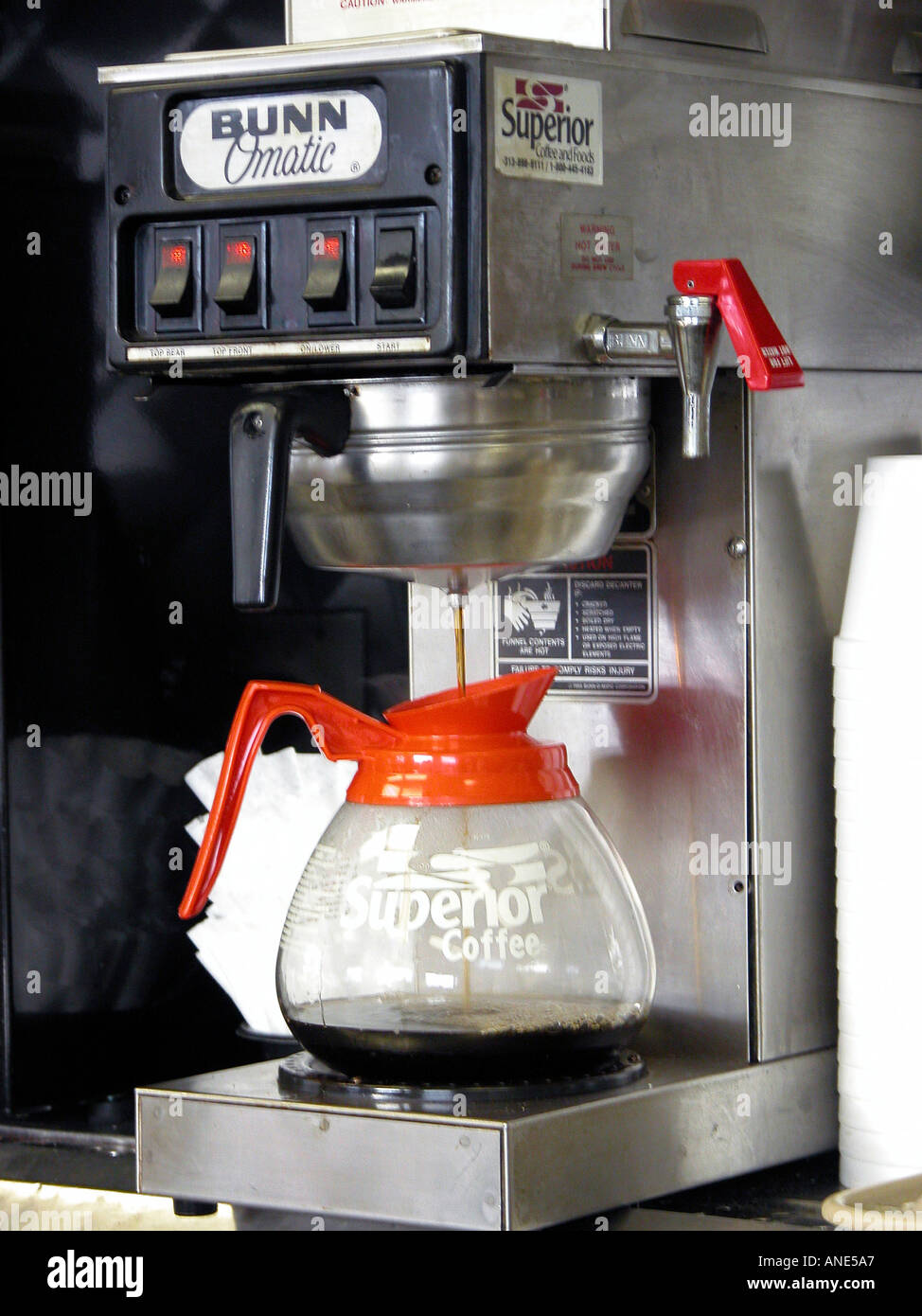 Coffee Pot Brewing Fresh Coffee Stock Photo