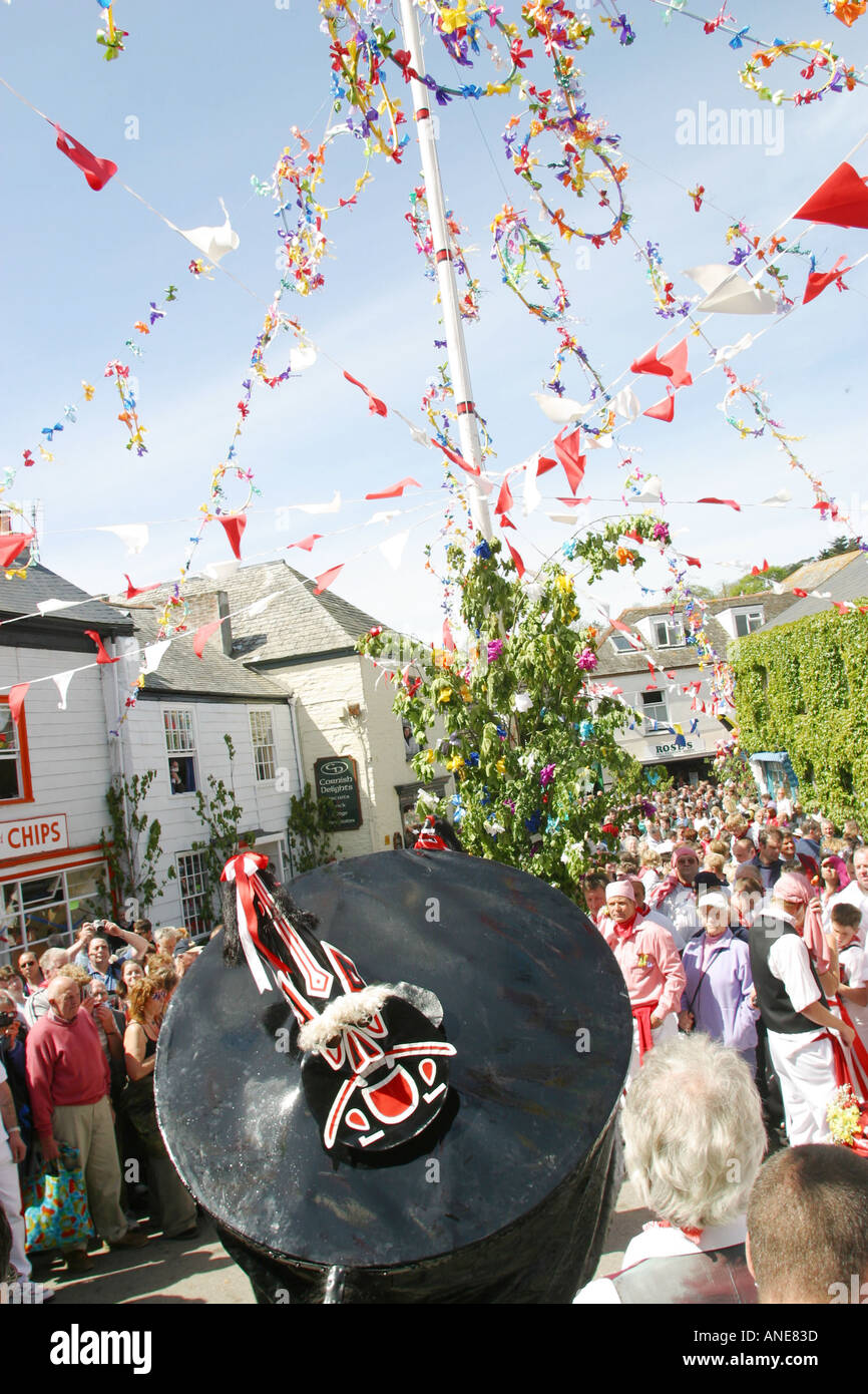 Padstow Obby Oss May Day Cornwall UK Stock Photo