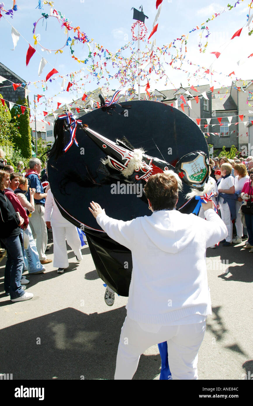 Padstow Obby Oss May Day Cornwall UK Stock Photo