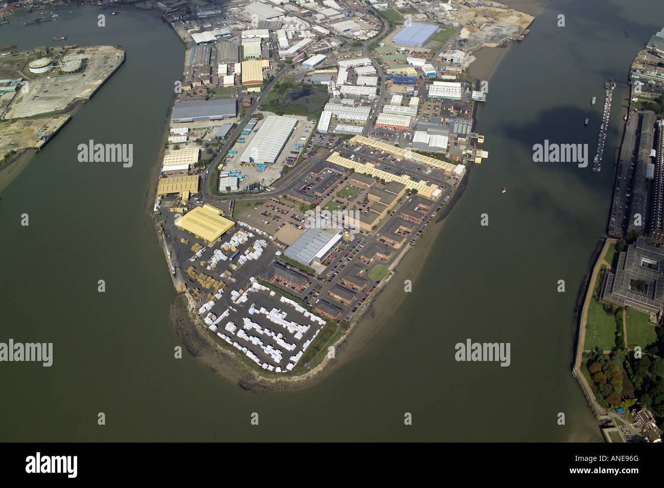 Aerial photograph of the Frindsbury Peninsula Trading Estate near