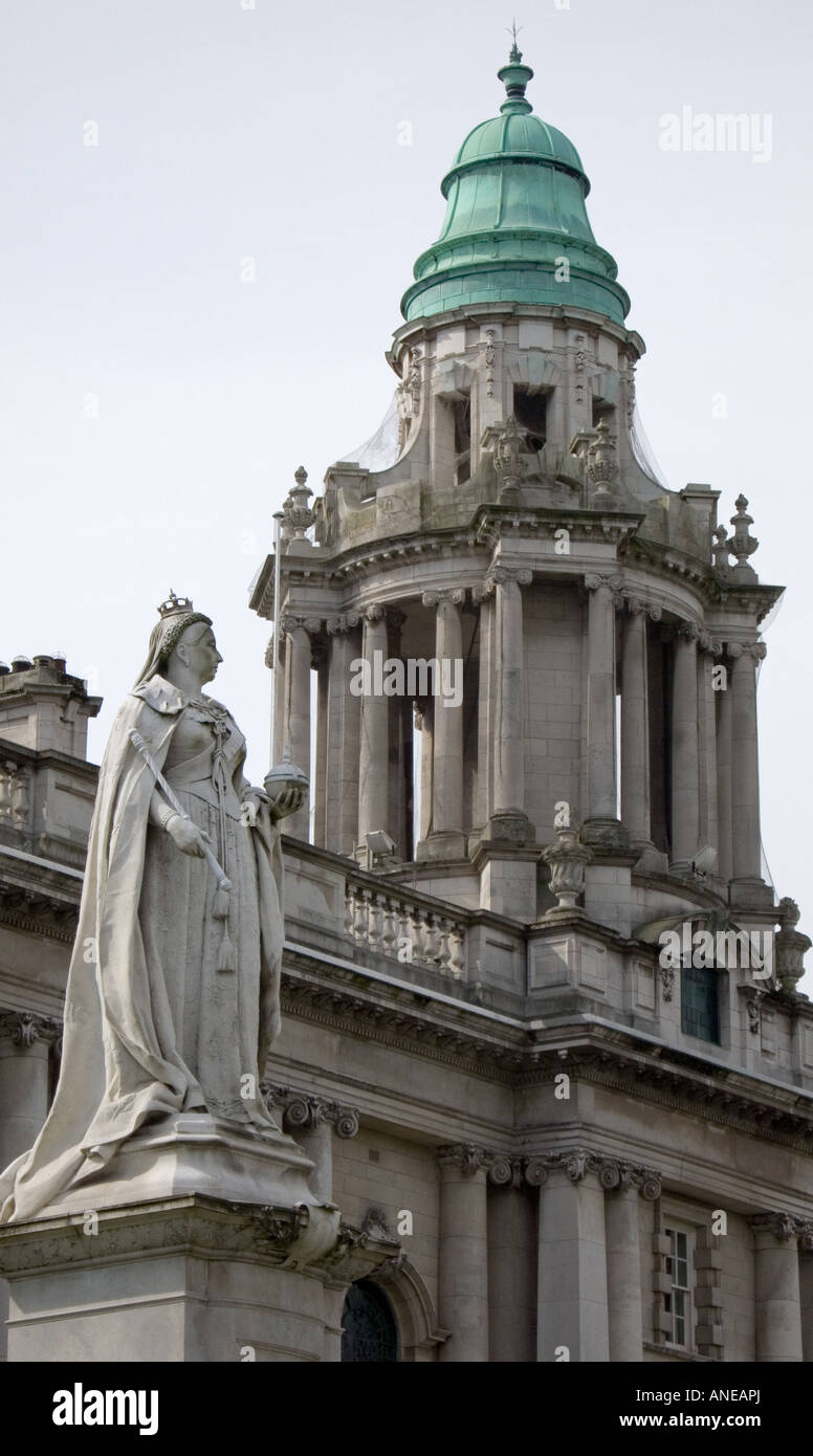 Statue of Queen Victoria, Belfast City Hall, Belfast, N. Ireland Stock