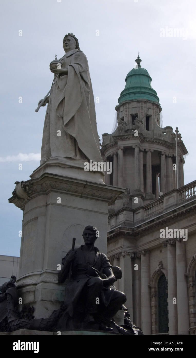Statue of Queen Victoria, Belfast City Hall, Belfast, N. Ireland Stock