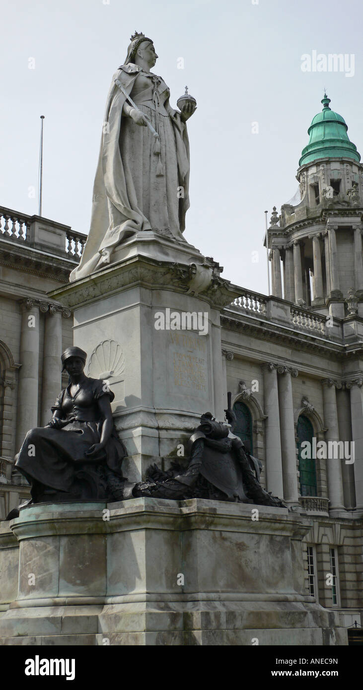 Statue of Queen Victoria, Belfast City Hall, Belfast, N. Ireland Stock