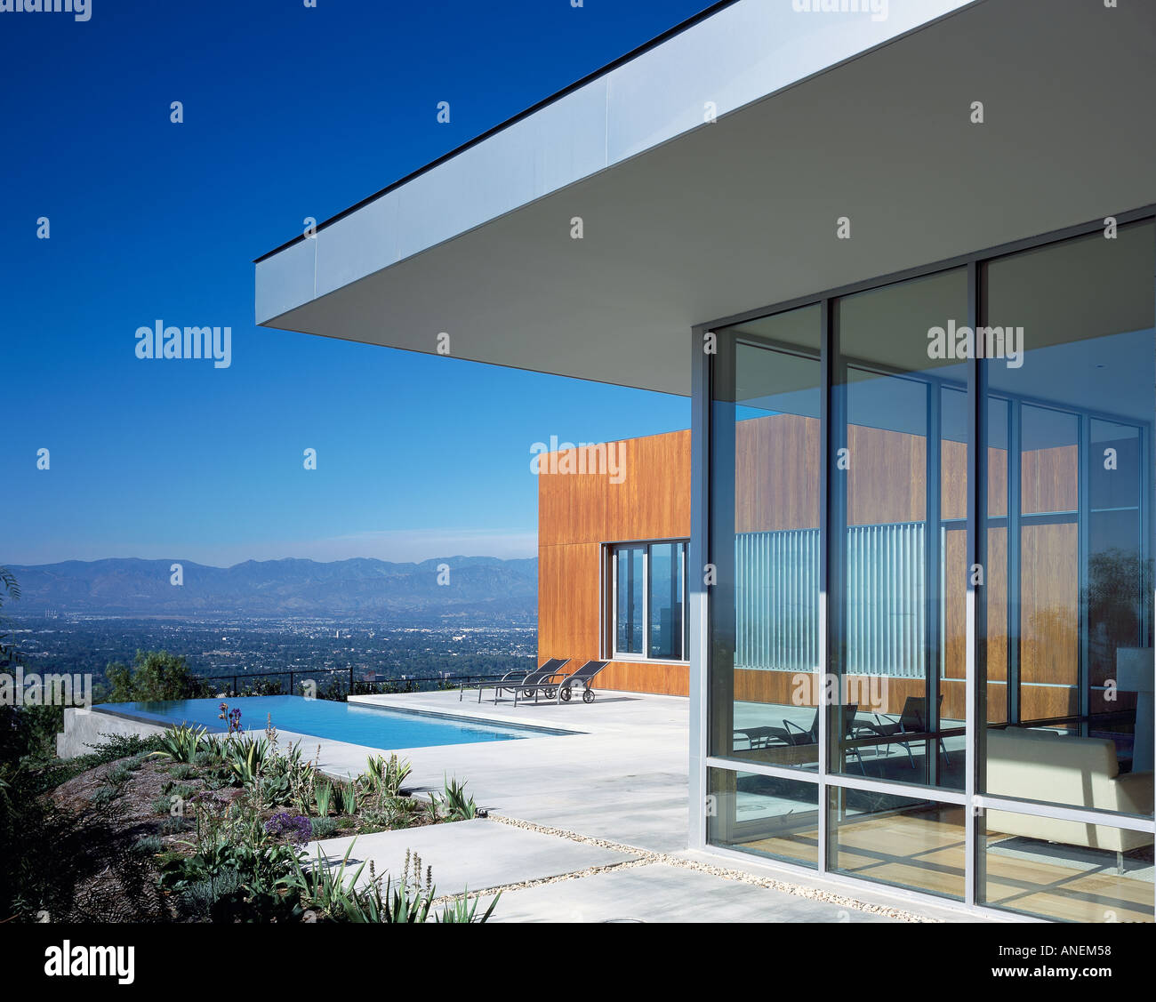 Brosmith Residence, Beverly Ranch, Los Angeles, California. Exterior. Architect: SPF Architects - Zoltan Pali Stock Photo
