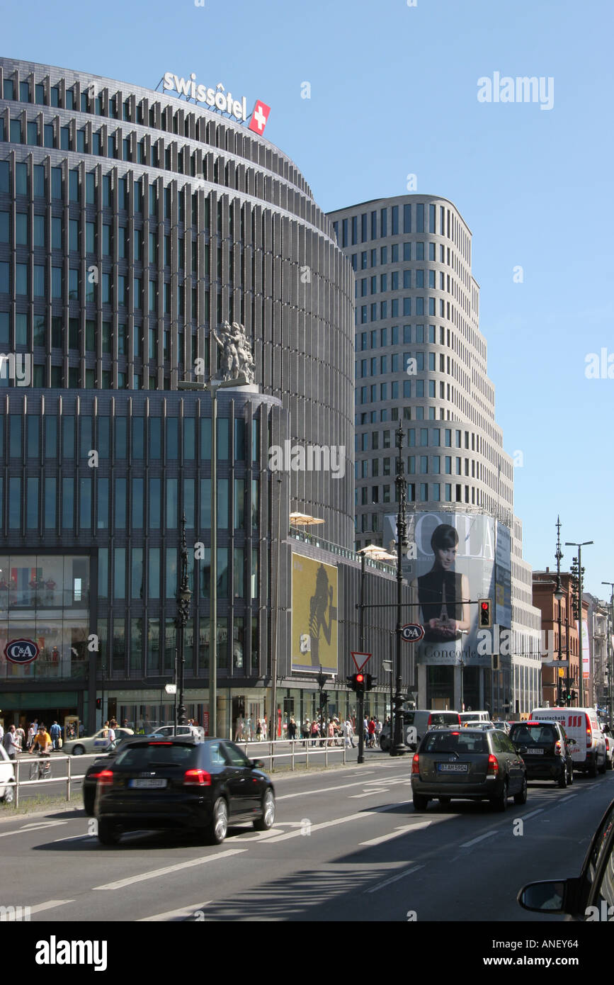 Europa Europe Germany Deutschland Berlin Kurfuerstendamm Joachimstaler Strasse Street Neu Neue Neues New Kudammeck Swissotel Stock Photo