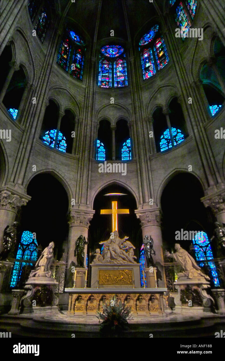 The high altar of Notre Dame cathedral Paris Stock Photo Alamy