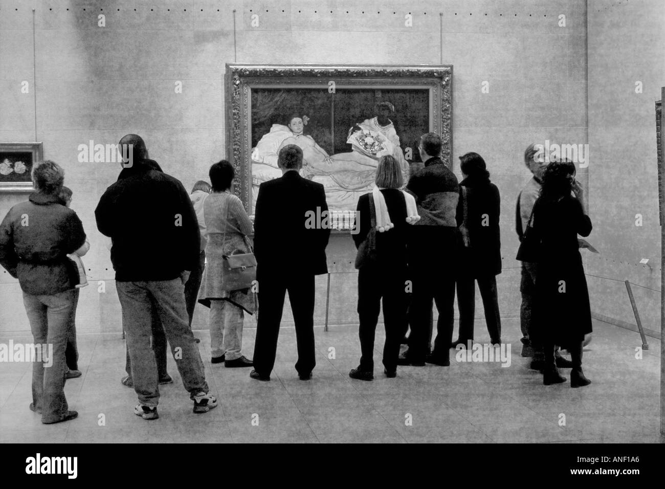 In the Musée d Orsay Paris black and white Stock Photo