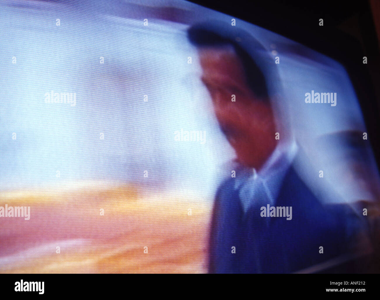 An abstracted view of Saddam Hussein photographed off a TV set Stock Photo