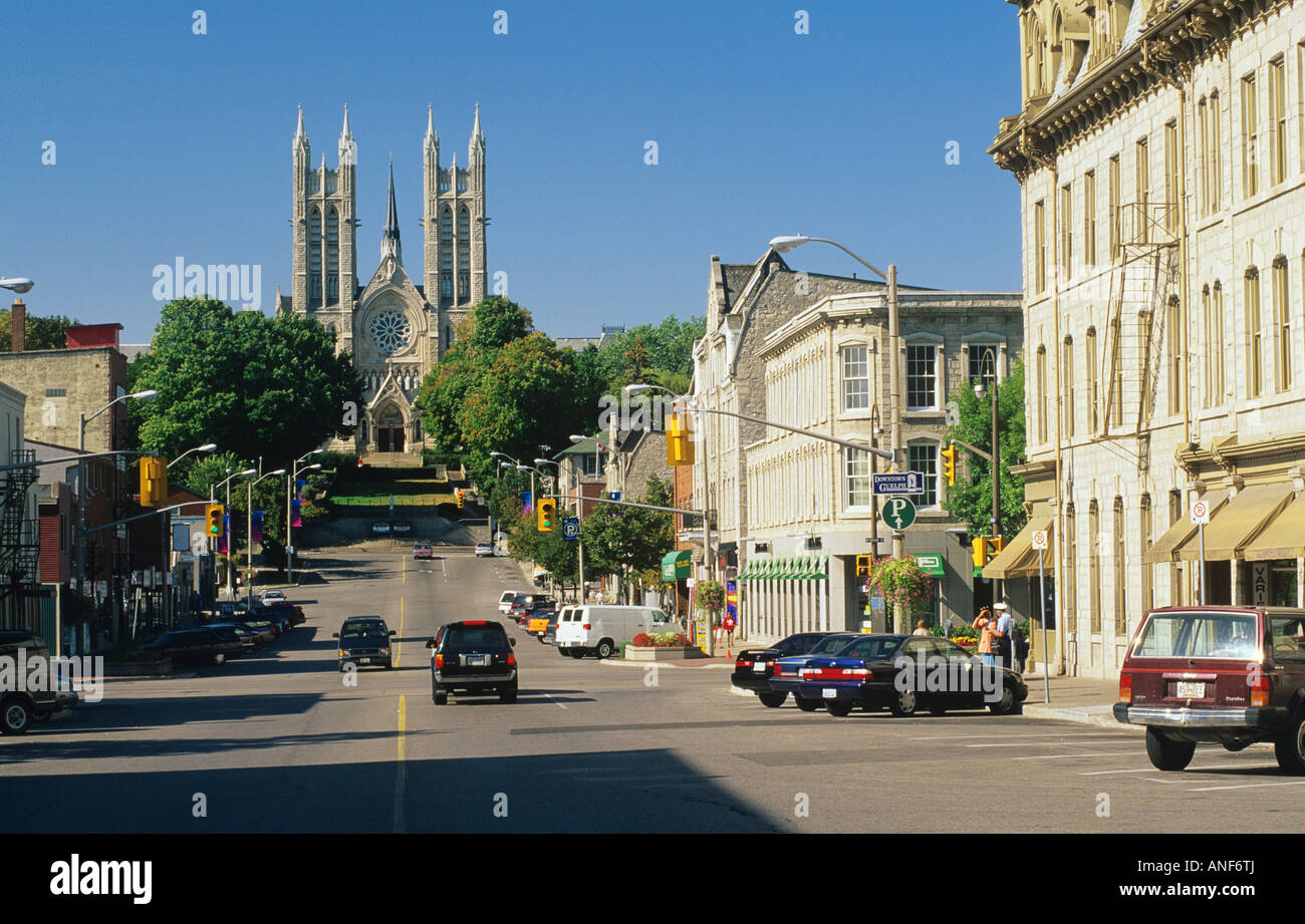 Downtown Guelph with Our Lady Immaculate church, Ontario, Canada Stock Photo Alamy