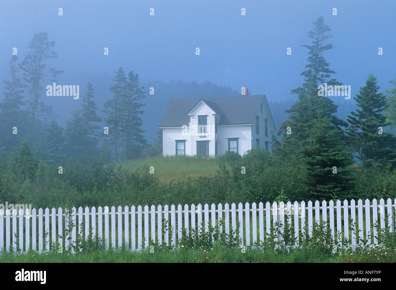 House in fog, Advocate Harbour, Nova Scotia, Canada Stock Photo Alamy