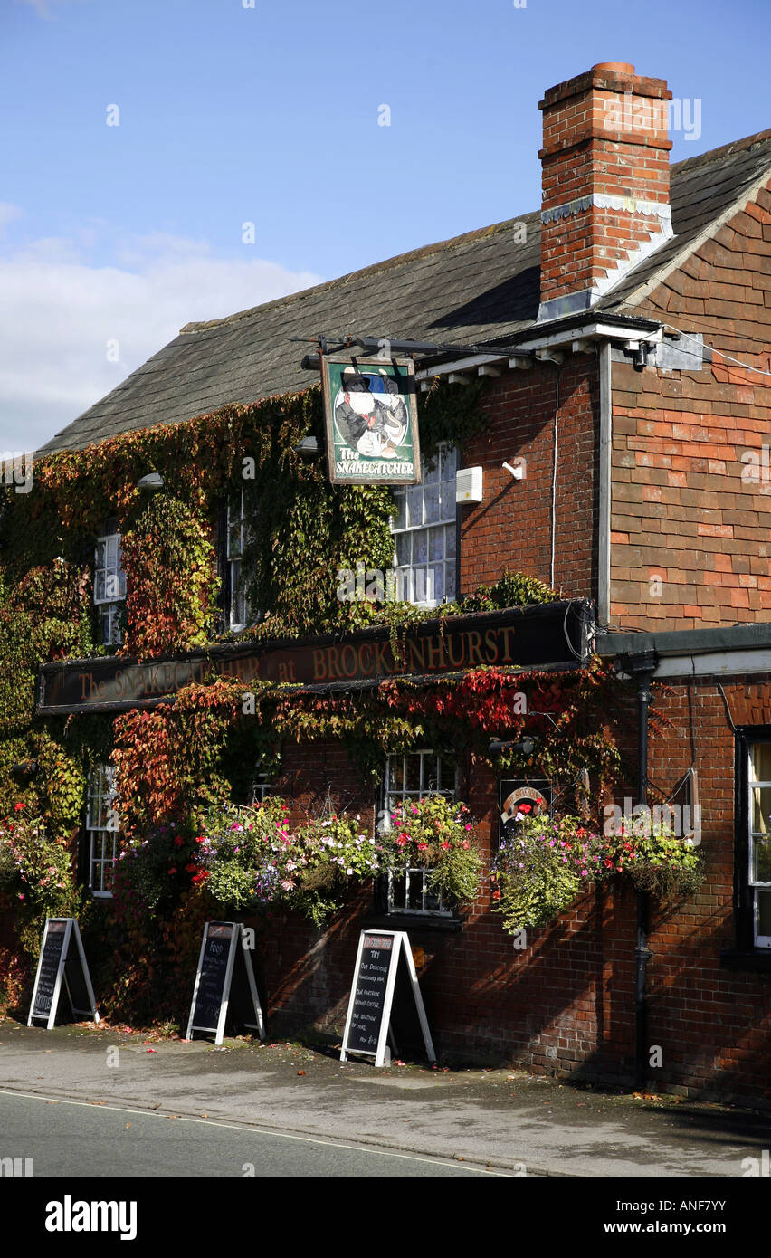 Brockenhurst The Snake Catcher, a well known New Forest pub Stock