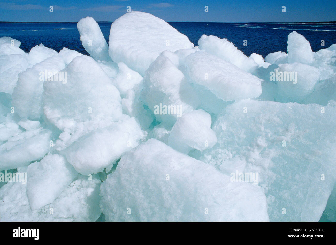 Ice on Lake Winnipeg in late spring, Hecla Provincial Park, Manitoba