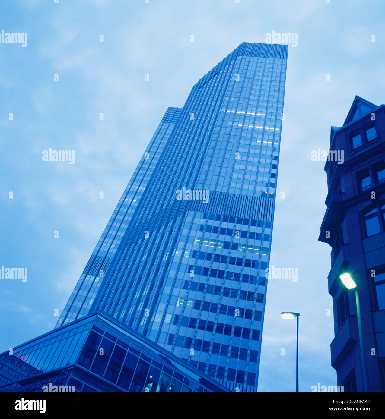 modern bank buildings in Frankfurt am Main Germany bottom view Stock ...