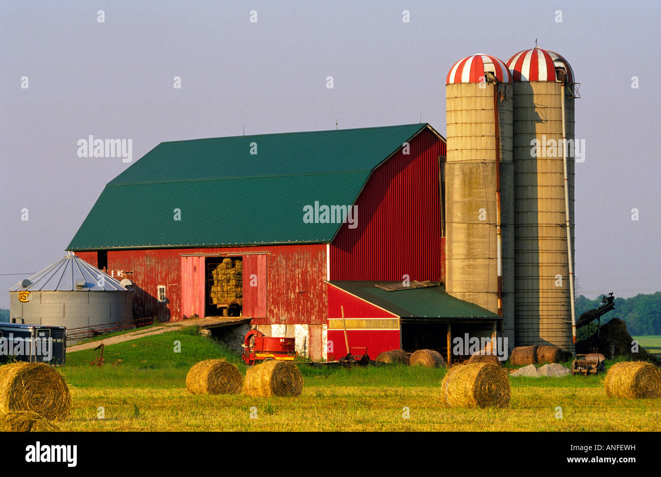 Red barn, Boston Creek, Ontario, Canada Stock Photo