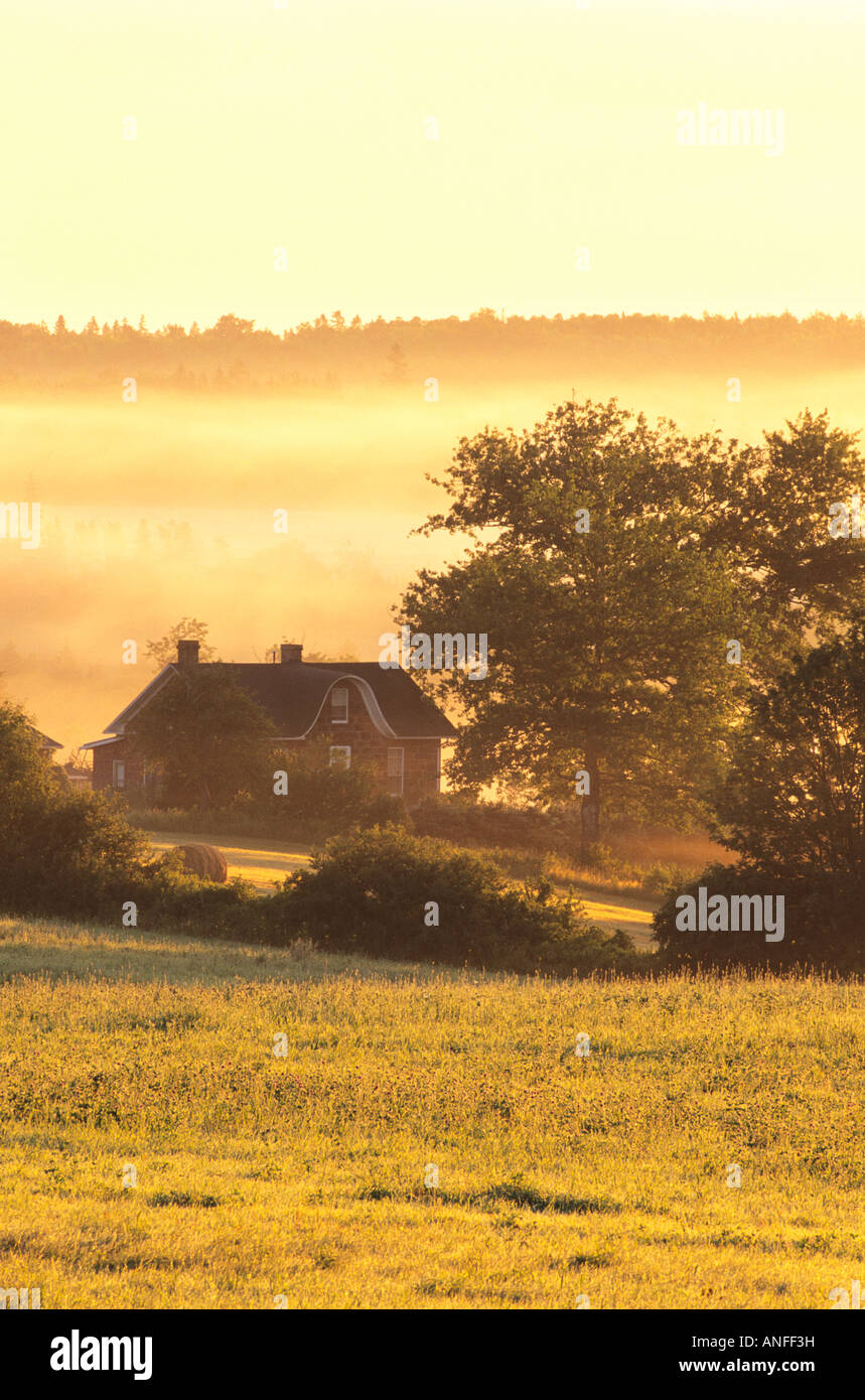 Sunrise, stone house near Clyde River, Prince Edward Island, Canada Stock Photo Alamy