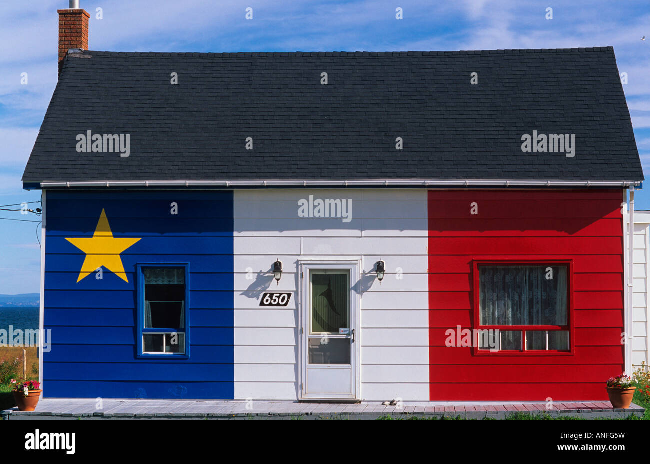 GrandAnse flag house, New Brunswick, canada Stock Photo Alamy