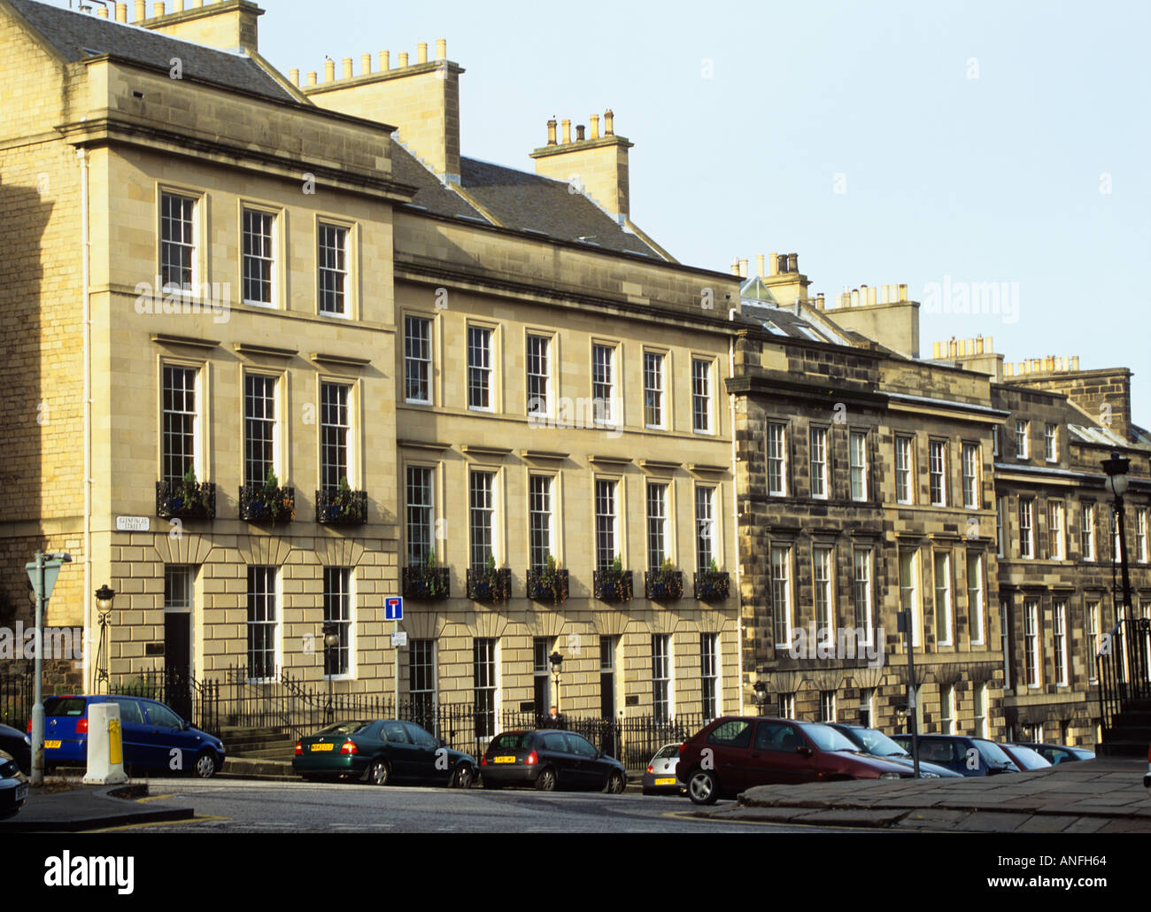 EDINBURGH SCOTLAND UK October Attractive terraced houses in