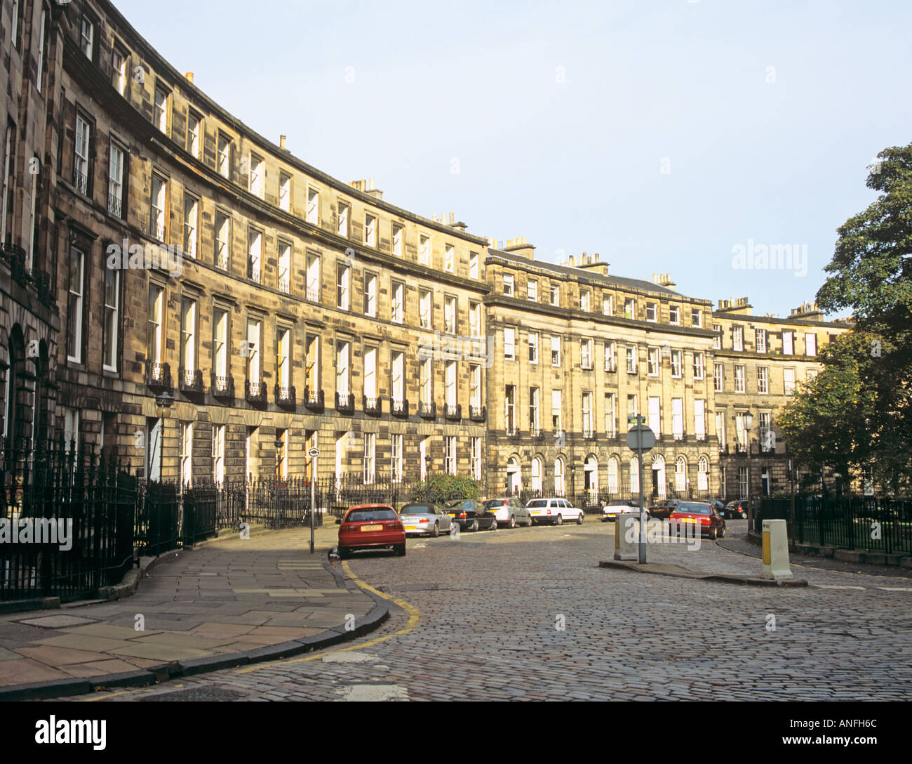 EDINBURGH SCOTLAND UK October Attractive crescent of houses in