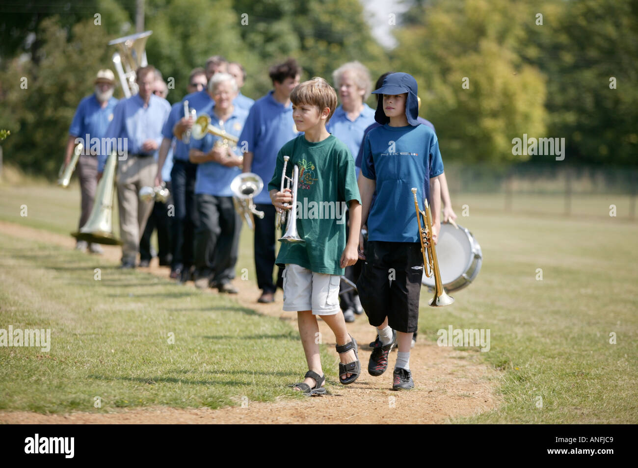 Village Brass Band Oxfordshire Stock Photo Alamy