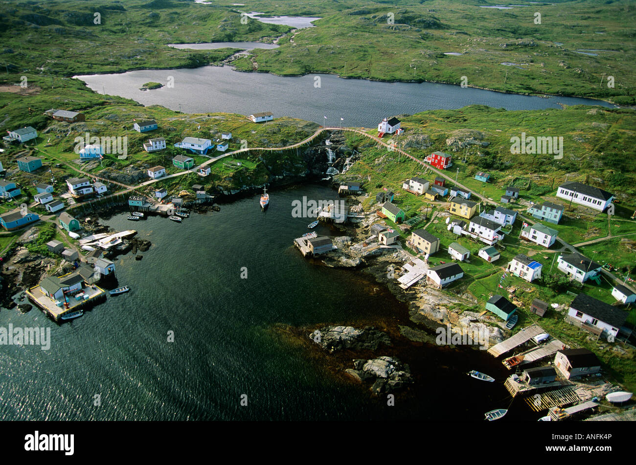 aerial of the town of grand bruit, newfoundland, Canada. Stock Photo