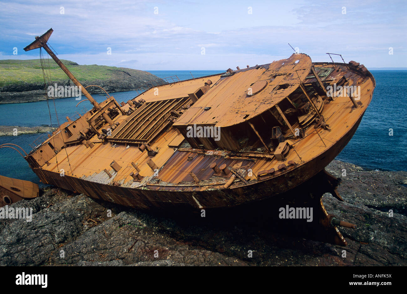 shipwreck off the coast of newfoundland, Canada Stock Photo Alamy
