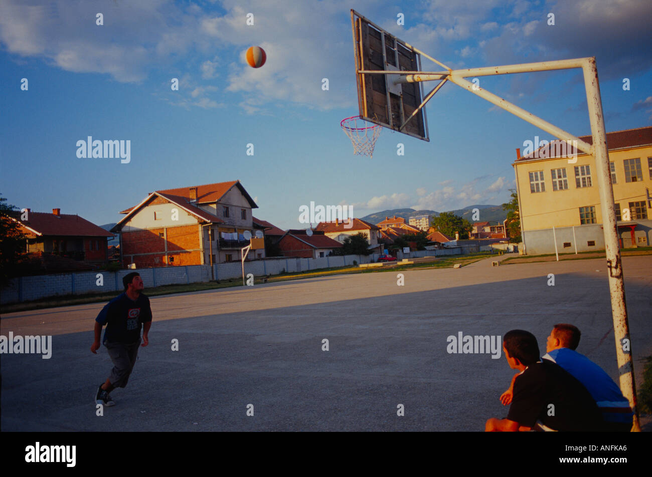 a basketball game, mitrovica, kosovo Stock Photo Alamy