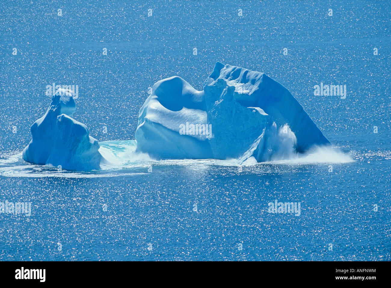 Iceberg breaking up, off St. John's, Newfoundland, Canada. Stock Photo