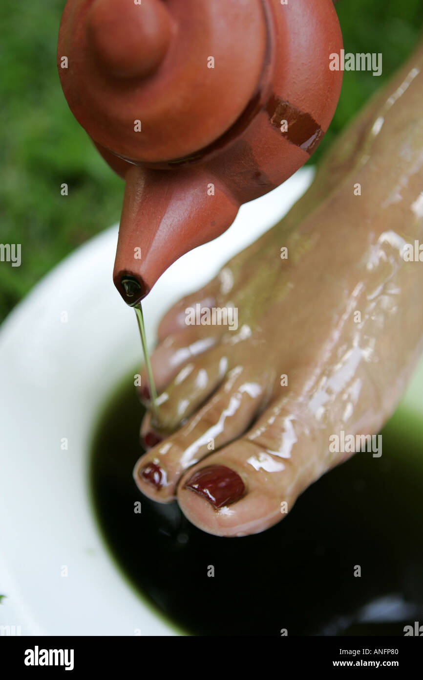 LKA, Sri Lanka Siddhalepa Ayurveda Resort , Foot massage, oiling