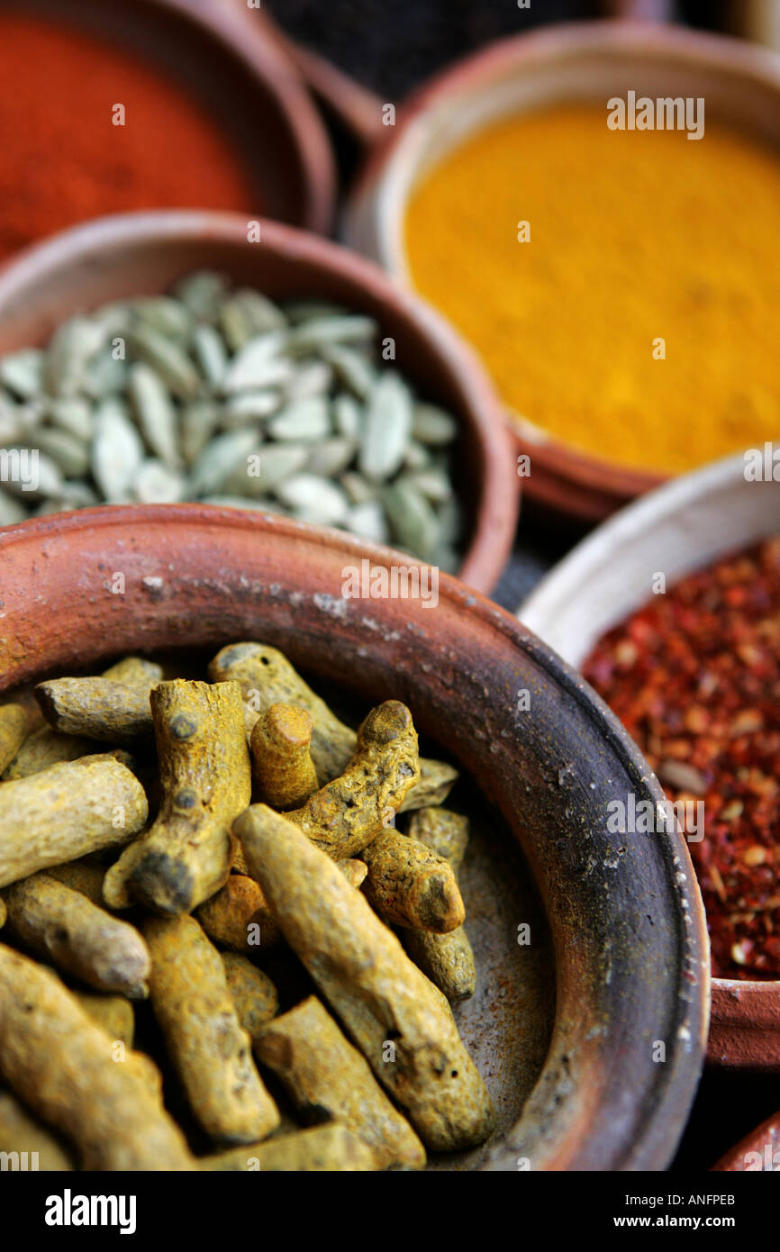 LKA, Sri Lanka : Siddhalepa Ayurveda Resort , herbs, spieces for the ayurvedic cuisine. Stock Photo