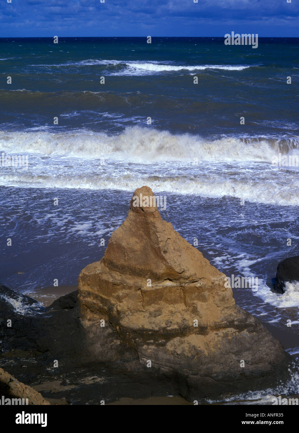 Rising Sea Level Causing Coastal Erosion to Boulder Clay Cliff Norfolk UK Stock Photo