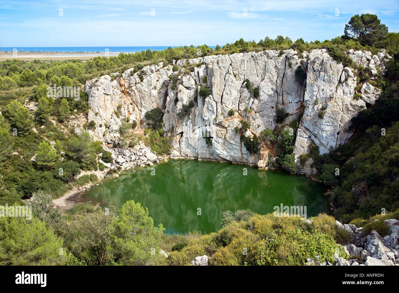 The abyss of the Oeil Doux near Narbonne, France. Stock Photo