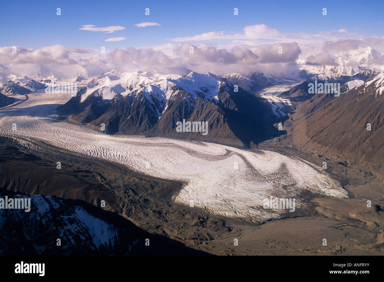 Aerial Of Glacier And Mountains Kluane National Park Yukon Canada 