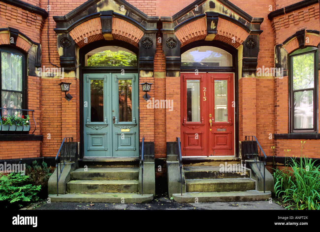 Historic Row houses in city of Saint John, New Brunswick, Canada Stock