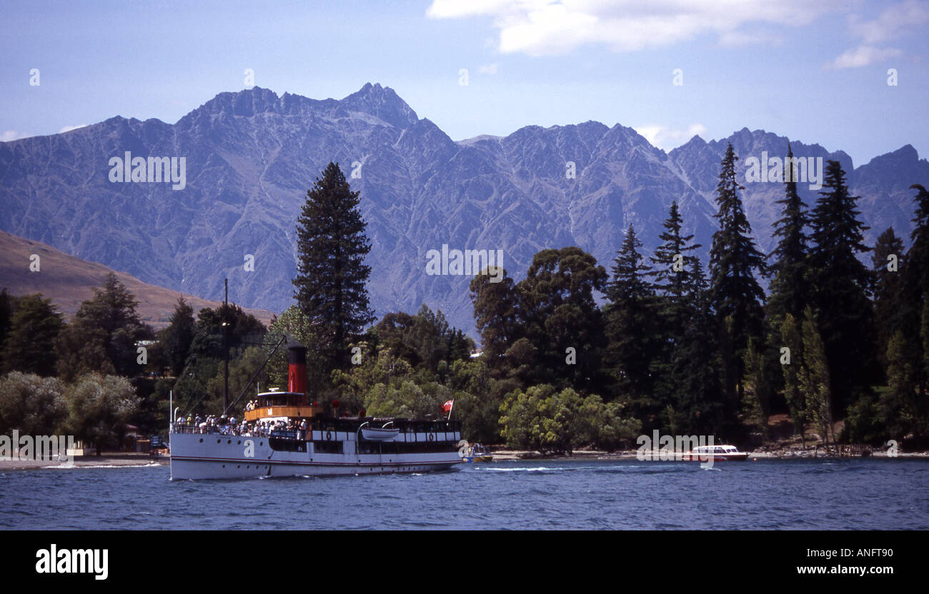 Lake Wakatipu and The Remarkables at Queenstown in the south Island of ...
