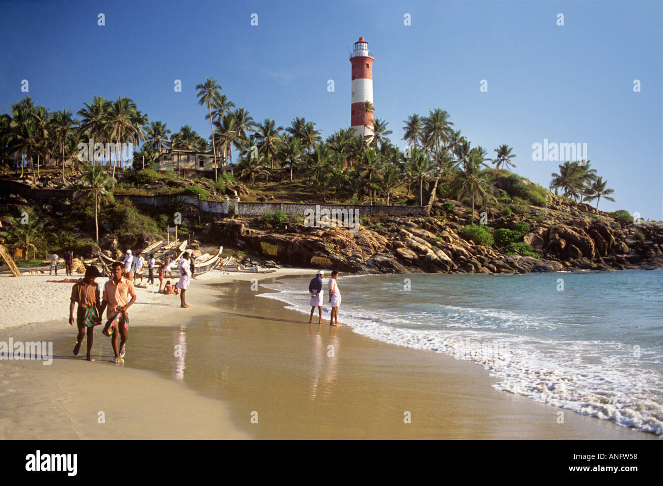 Lighthouse Beach Kovalam Kerala India Stock Photo Alamy