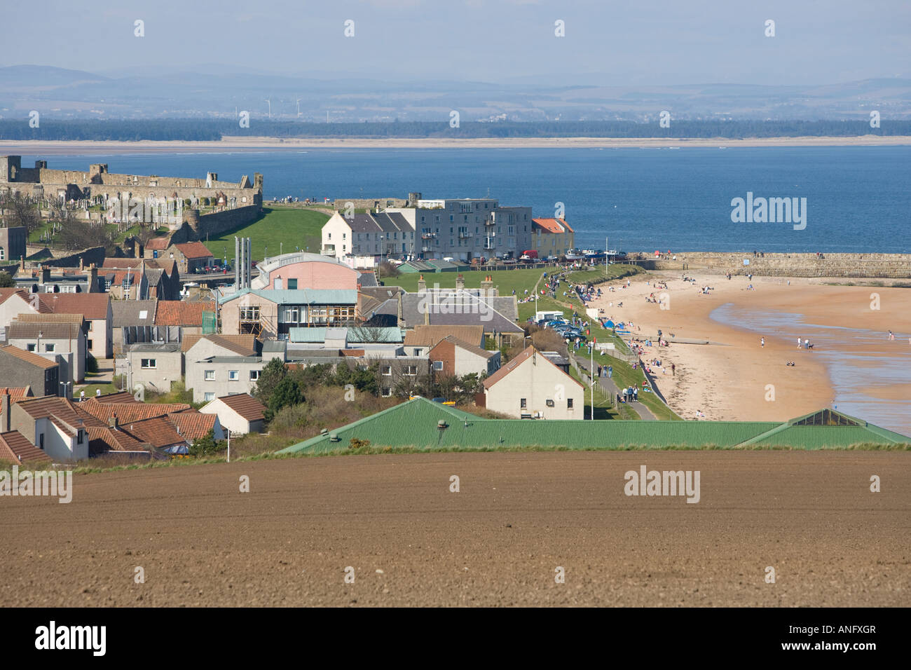 Coastal town in scotland near borders Stock Photo Alamy