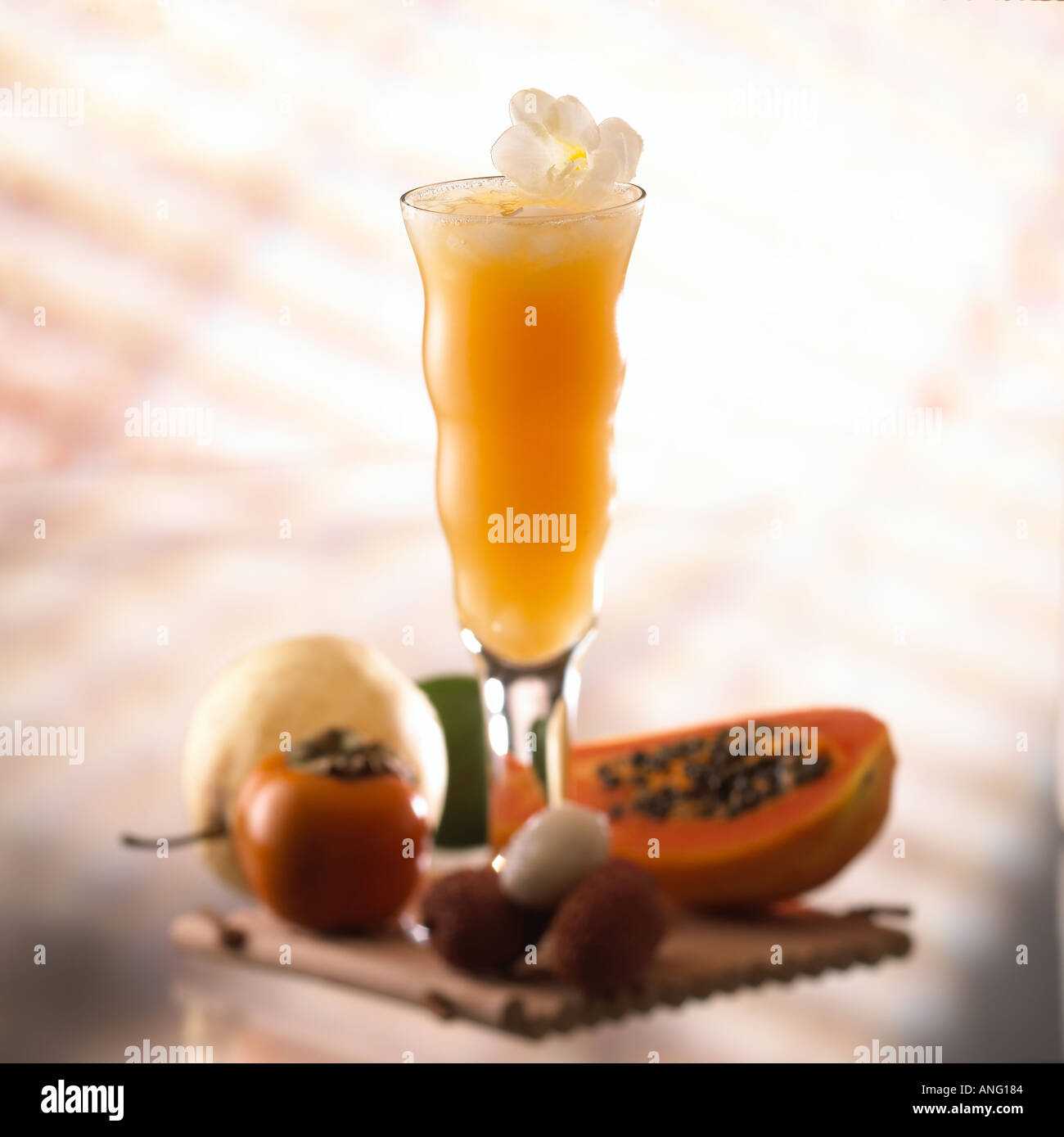 Thai fruit cocktail Pineapple juice orange juice lime passion fruit