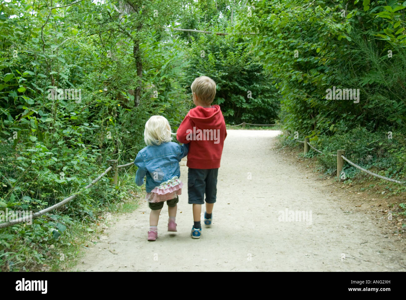 Brother sister holding hand walking hi-res stock photography and images ...