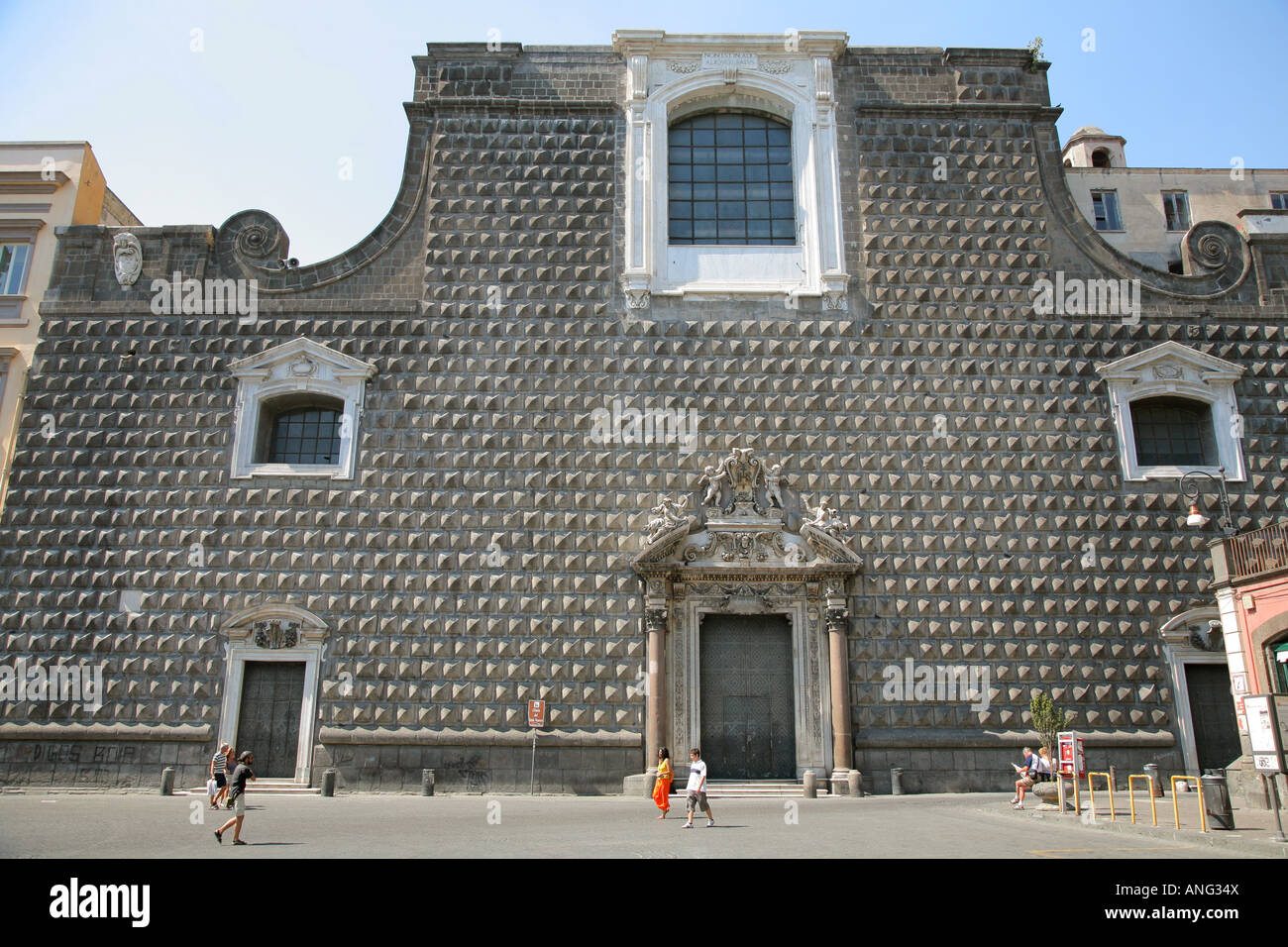The church of Chiesa Del Gesu Nuovo in Naples Italy Stock Photo