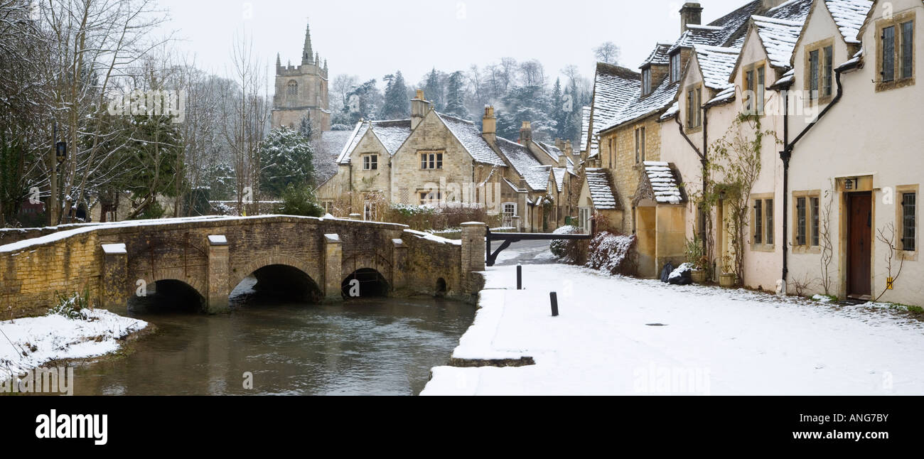 Castle Combe in Winter Wiltshire England Stock Photo 15519422 Alamy