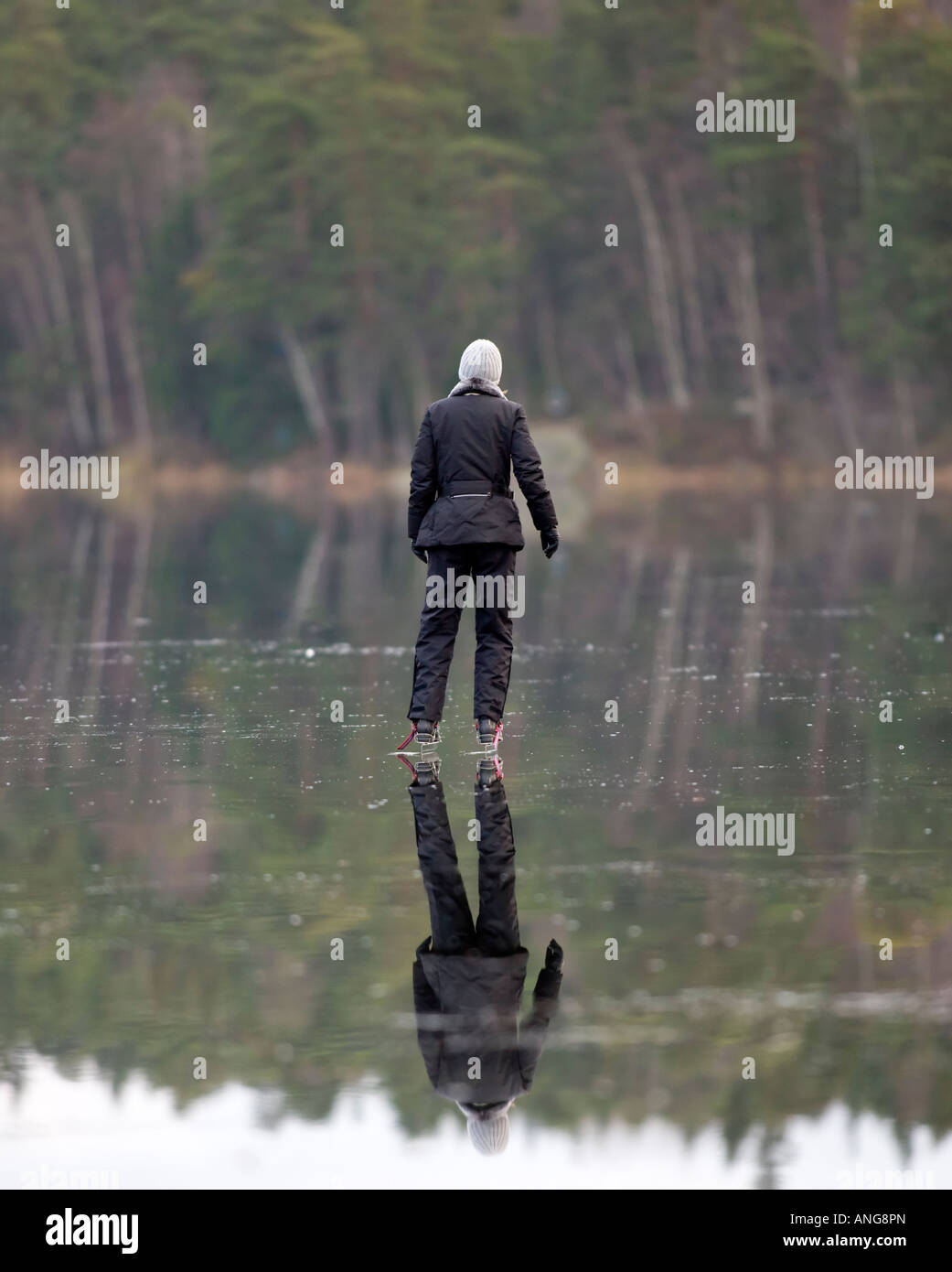 Skating on thin ice Stock Photo Alamy