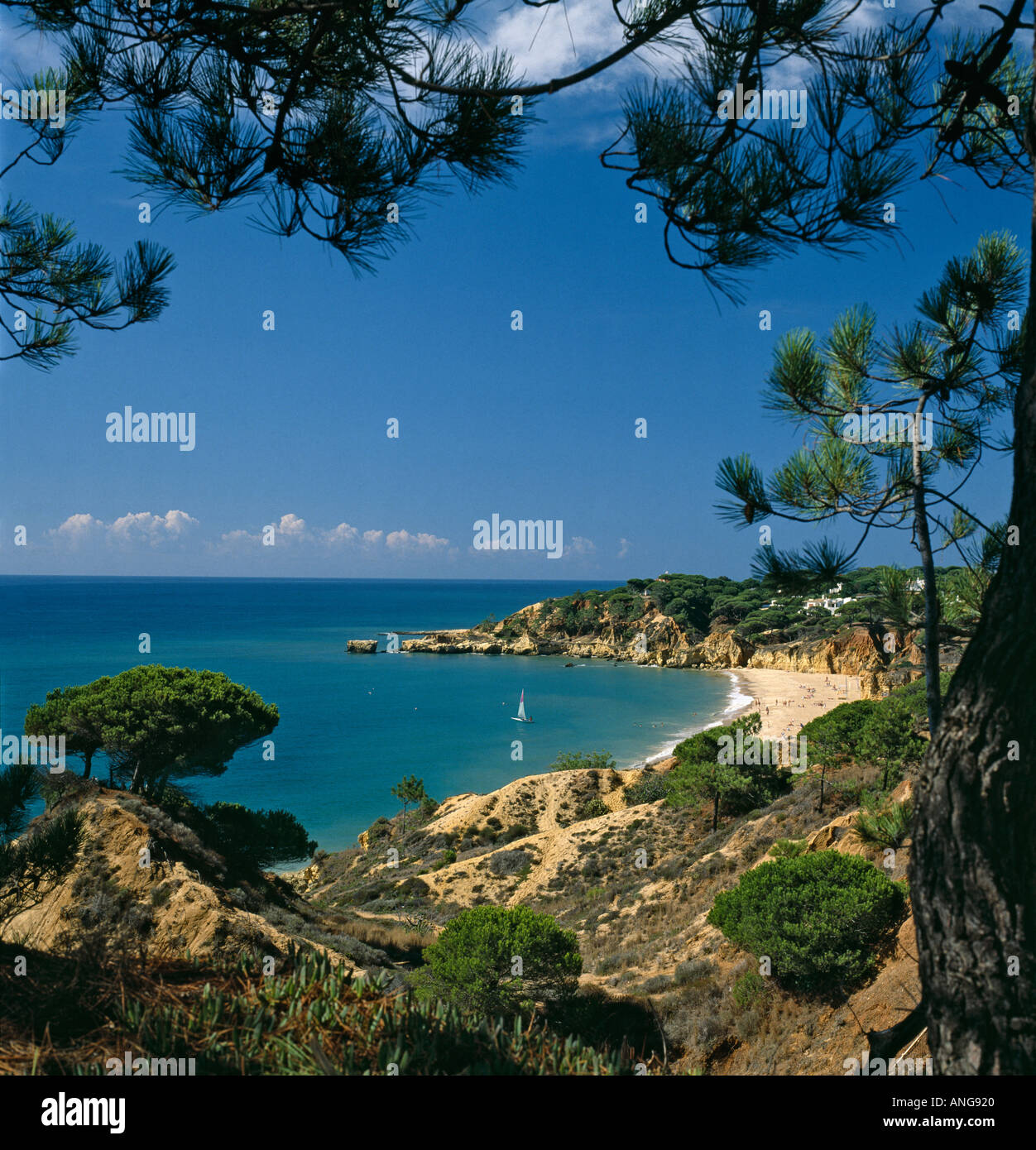 Portugal the Algarve, Praia de Santa Eulalia near Albufeira seen