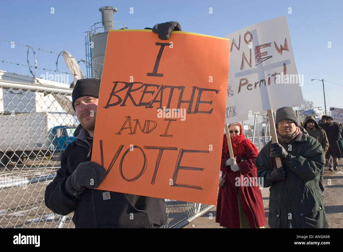 Neighbors Protest Polluting Incinerator Stock Photo