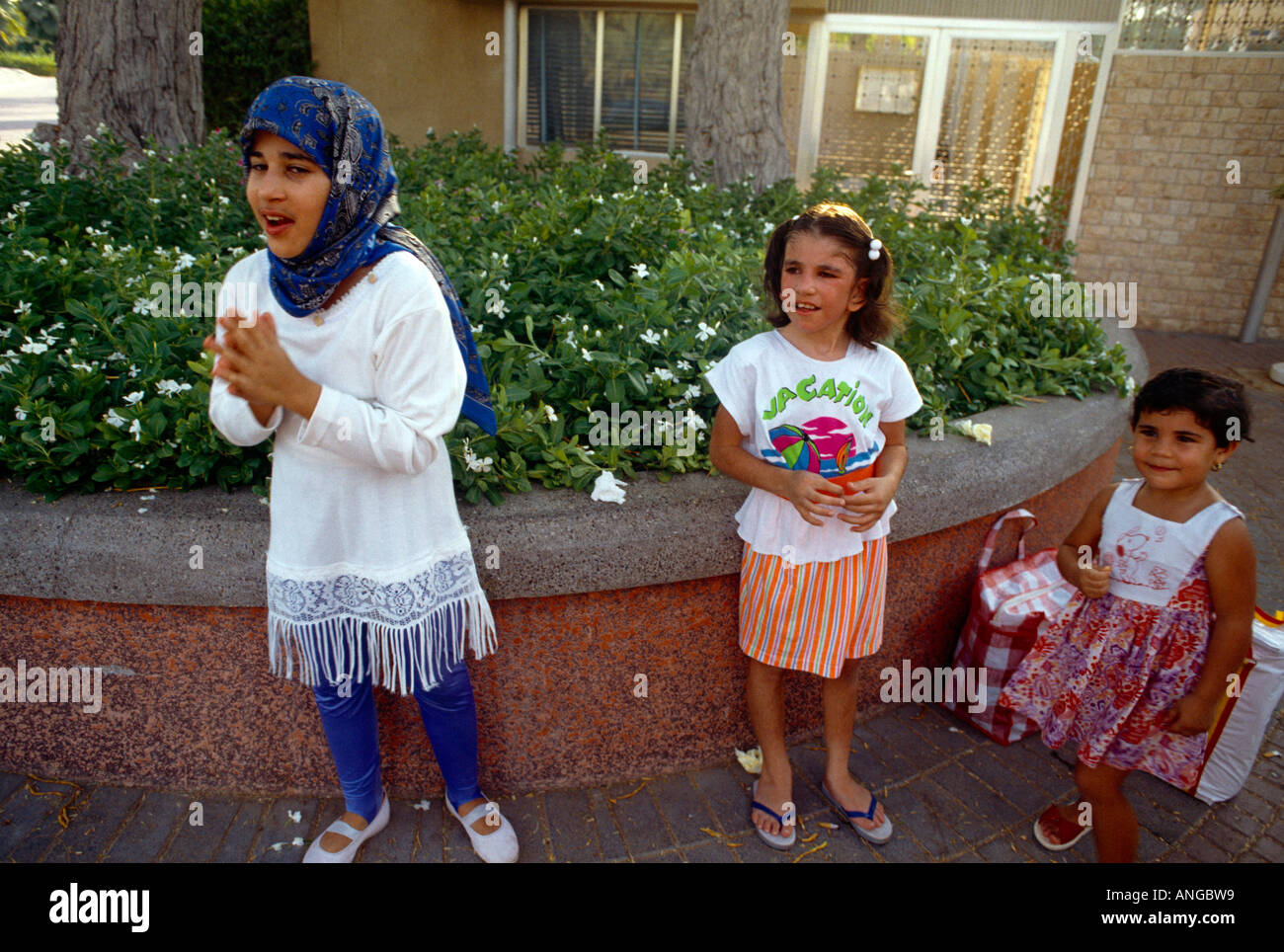 Muslim Girl Wearing Headscarf Mushrif Park Dubai UAE Stock Photo Alamy