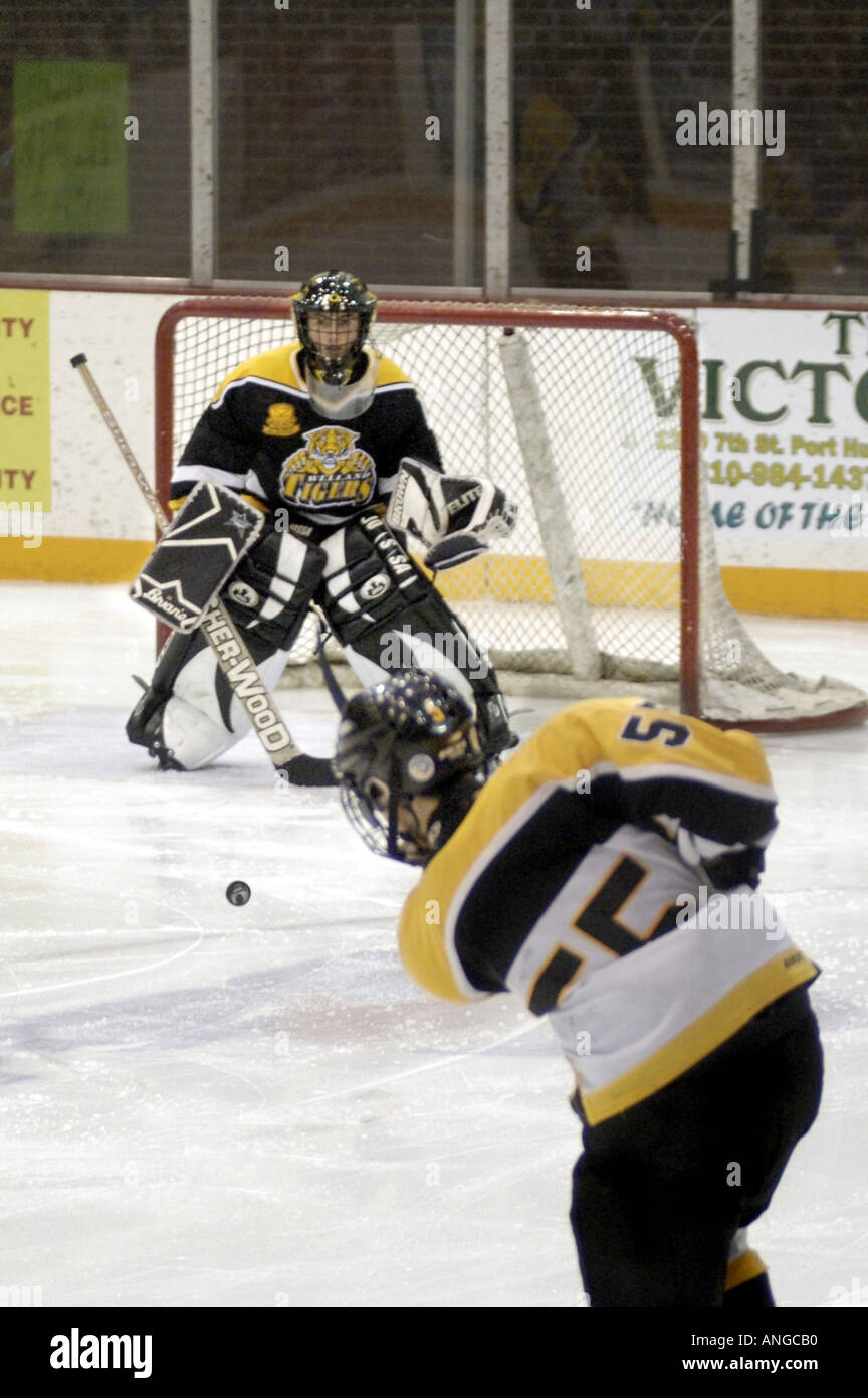 Ice Hockey Tournament action Silver Stick International Hockey playoffs at Port Huron Michigan