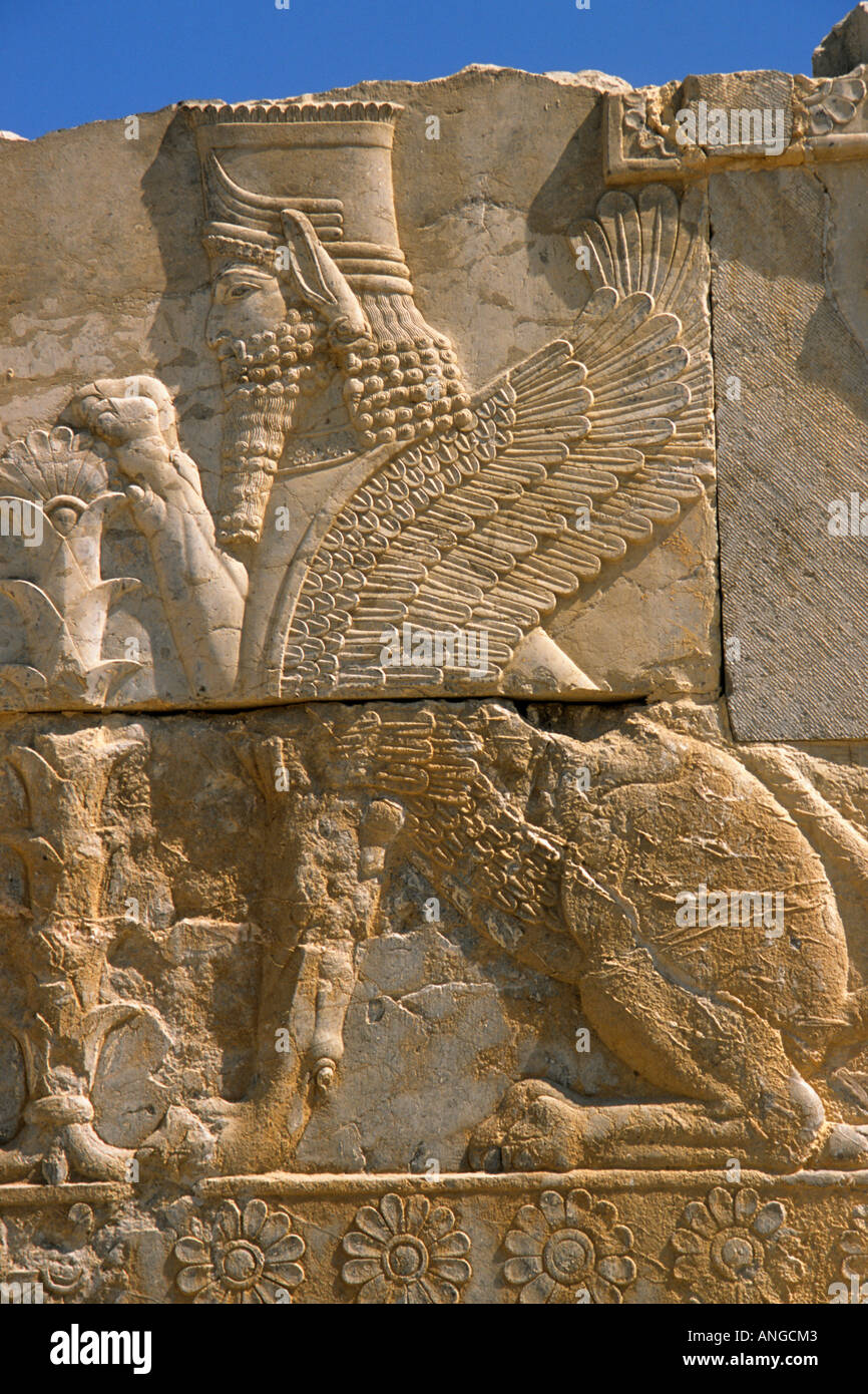 Iran Shiraz province Persepolis Takht é Jamshid relief Stock Photo 