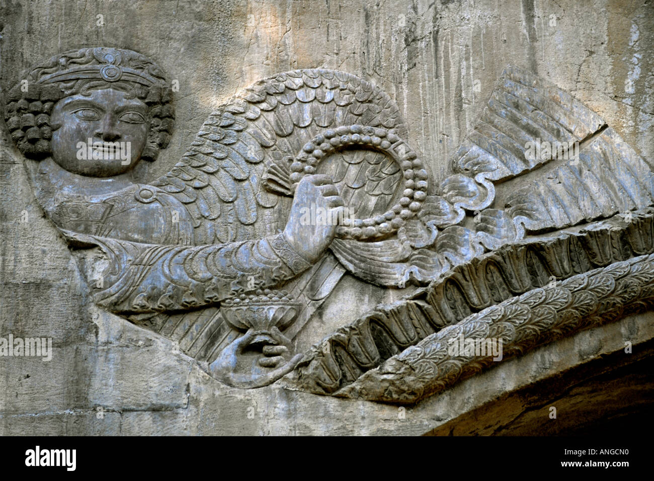 Iran Kermanshah Taq é Bostan Sassanian bas reliefs Stock Photo